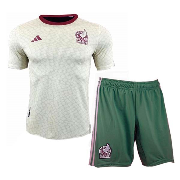 Camiseta México 2ª Kit Niños 2022 2023 Blanco